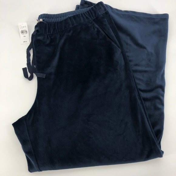 THE softest velour navy blue lounge pants XXL Loft - Picture 2 of 4